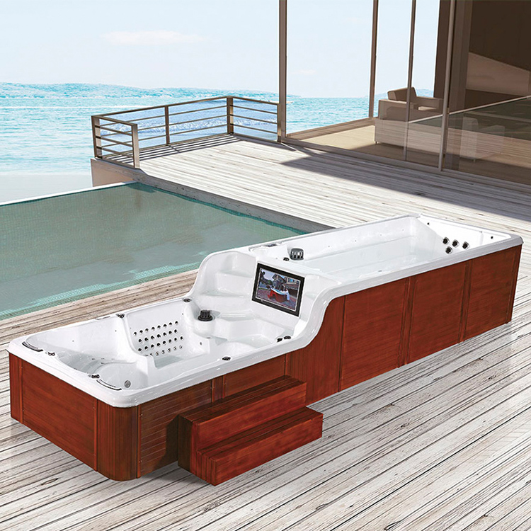 BG-6613 New popular Swimspa with New Design Decoration Stainless Steel 304 Cobra Waterfall outdoor